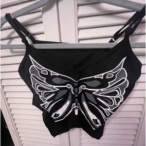 Shein butterfly crop top
